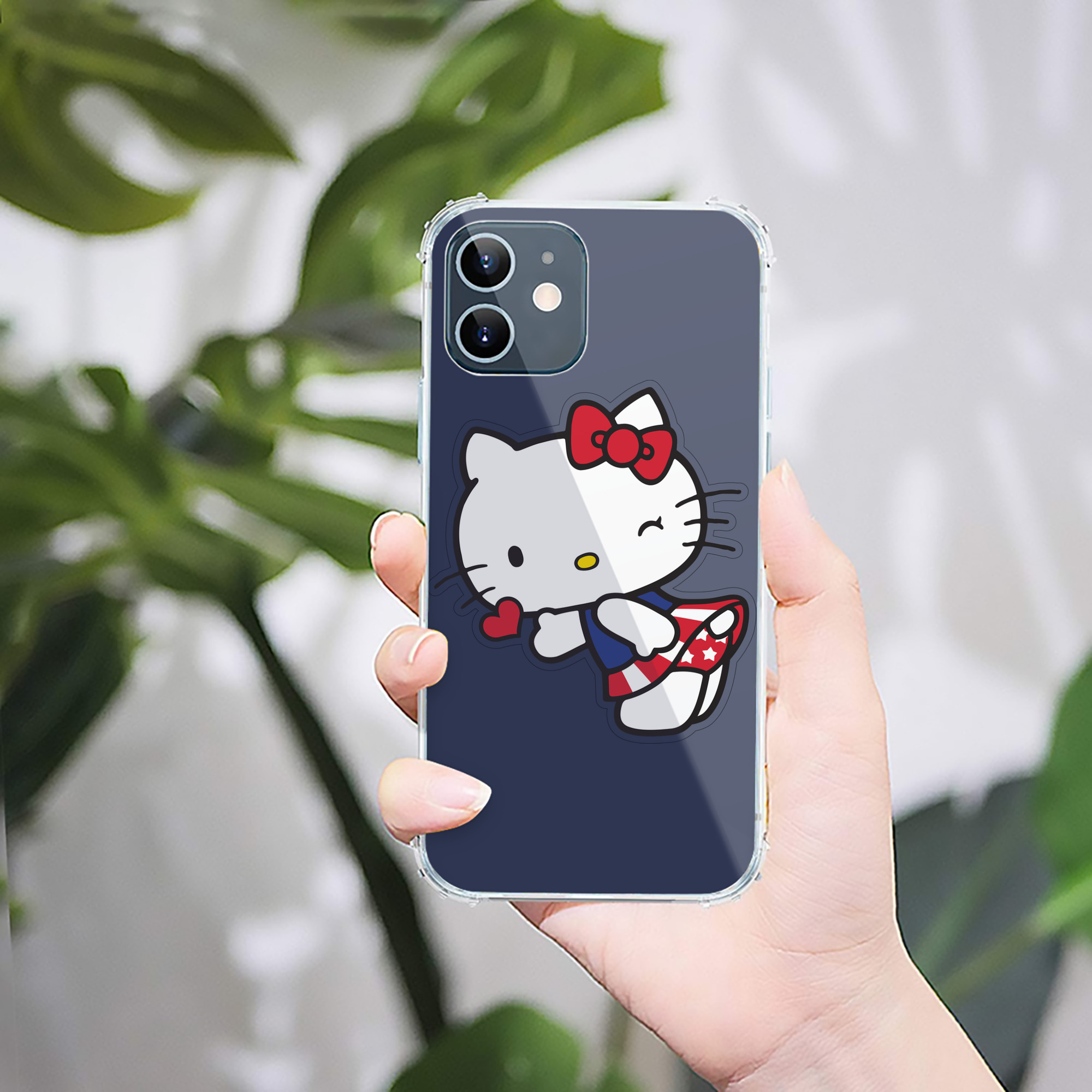 （画像用） Hello Kitty ハローキティ 【iPhone 12シリーズ対応】透明スマホケース（クリアソフトケース）
